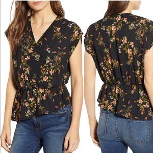 Nordstrom Leith wrap asymmetrical top XXS